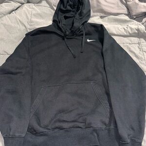 Nike Men's Black Hoodie with White Logo